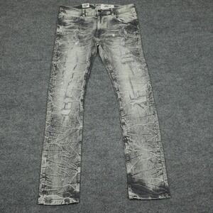 Evolution In Design Jeans Men 32x32 Gray Acid Wash Slim Distressed Crinkle Urban